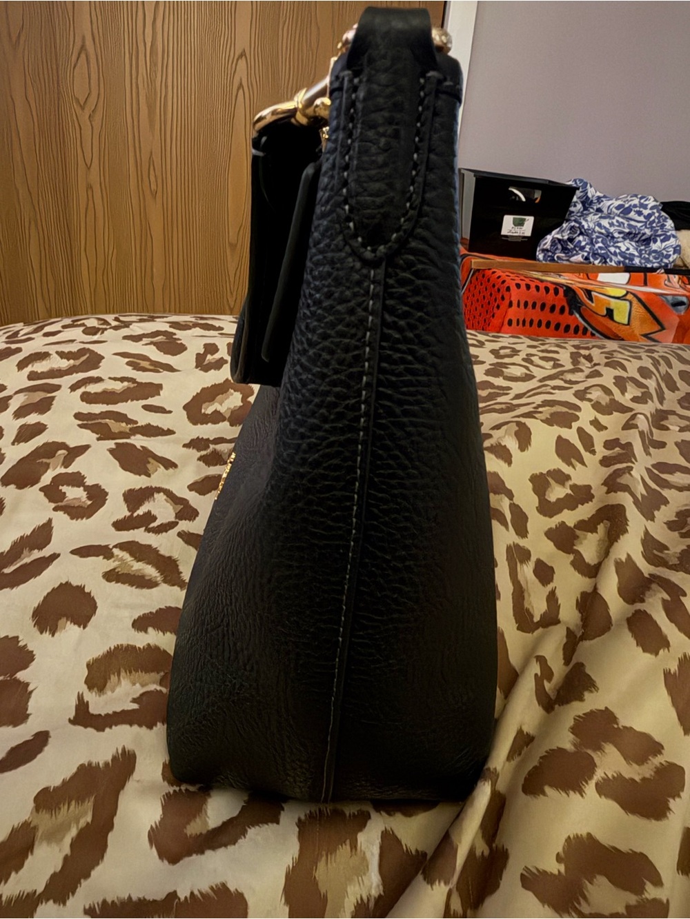 Coach Black Laurel Pebbled Leather Shoulder Bag Like New - Picture 9 of 12